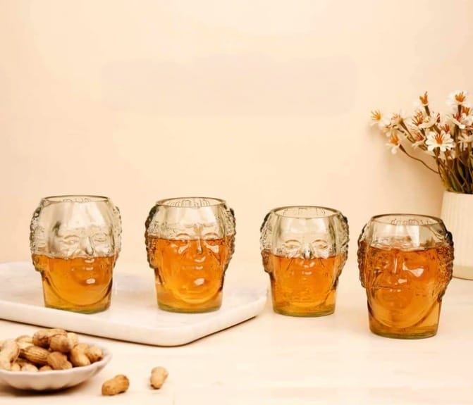 Small Old Monk Face Glasses 300ML